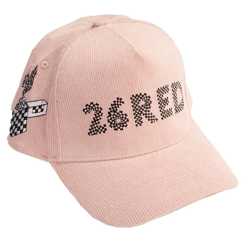 Red26 Lighter Corduroy Dusty Pink Snapback 5-Panel A-Frame OSFM Hat Cap NEW NWOT - Picture 1 of 3
